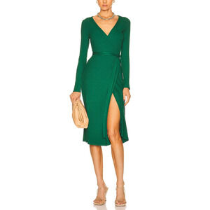 Enza Costa A Coste Green Viscose Wrap Dress Size S